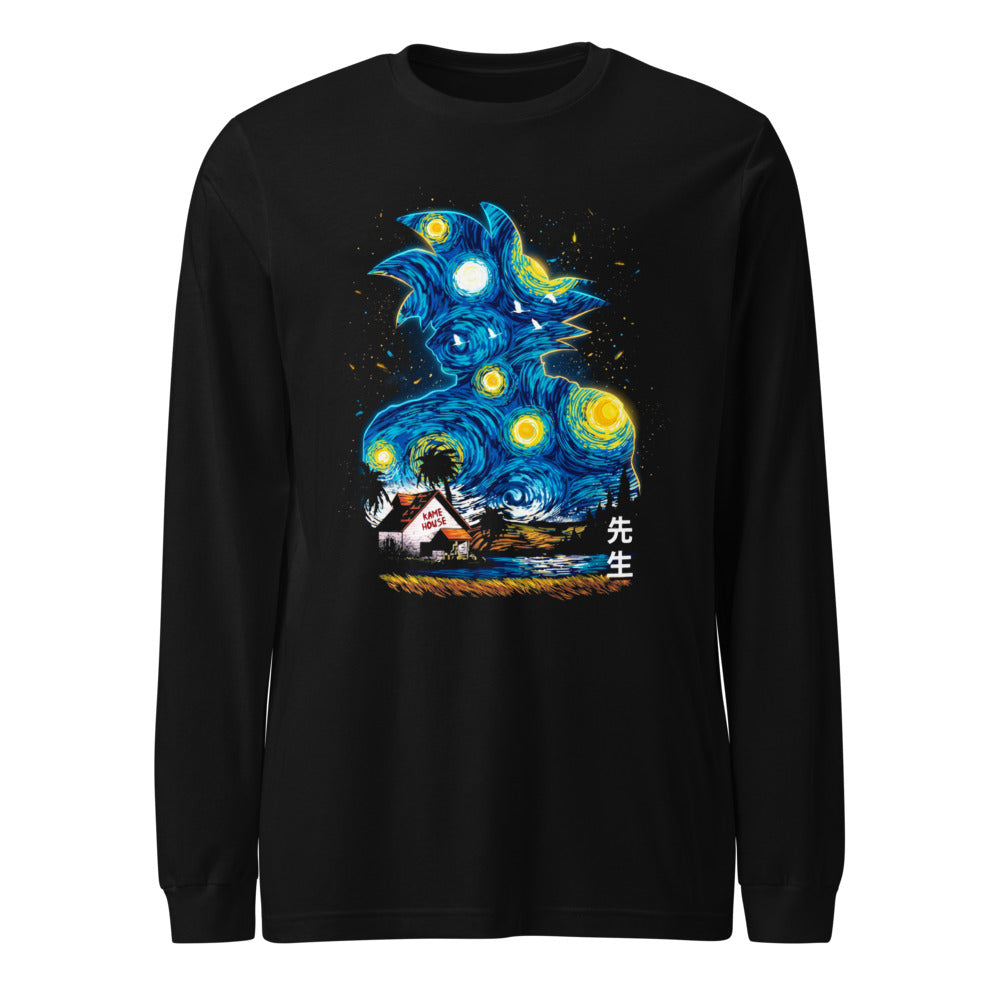 Manga Larga Dragon Ball Goku Starry Night Kame House - Frente