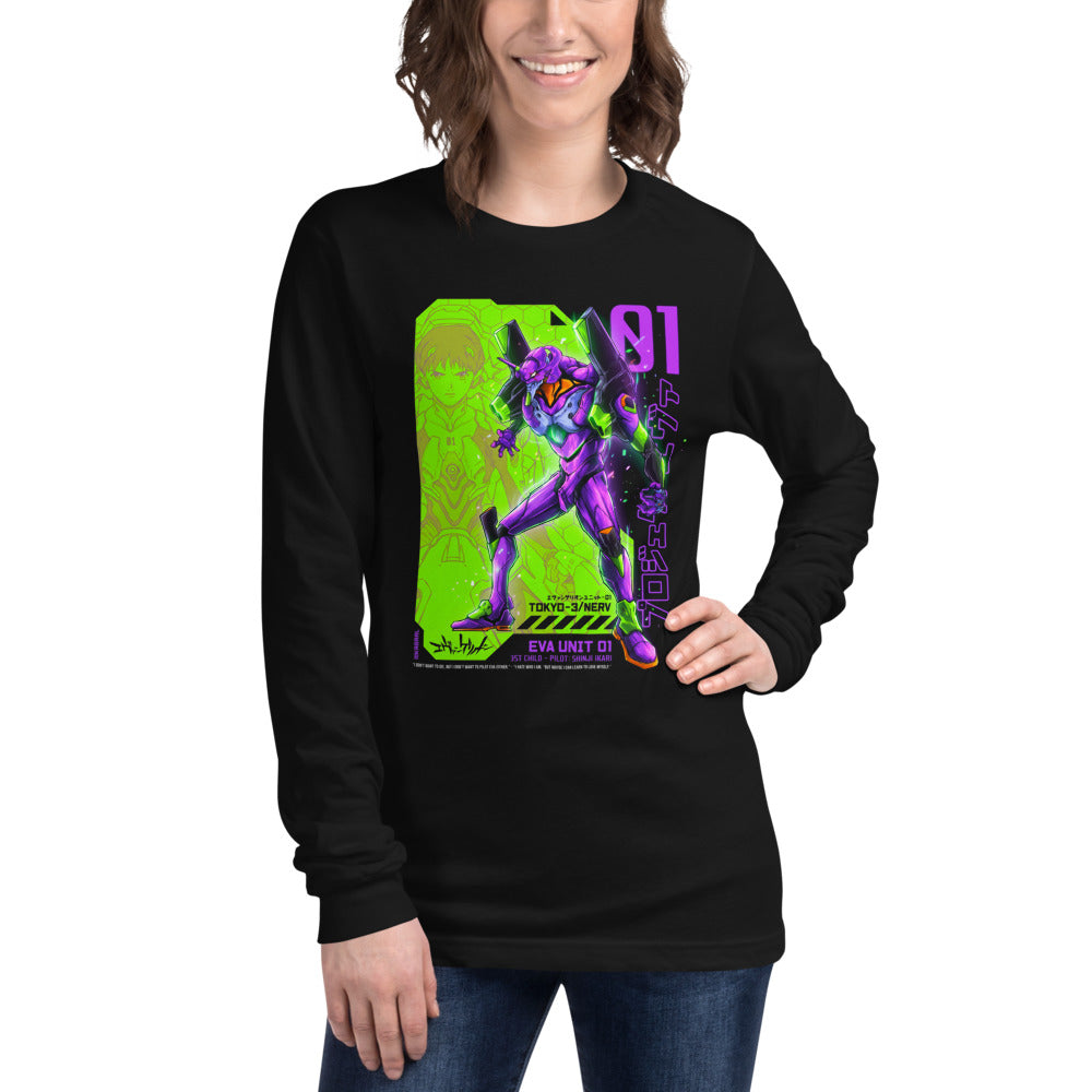 Manga Larga Evangelion Eva 01 Shinji Ikari Nerv - Modelo femenina