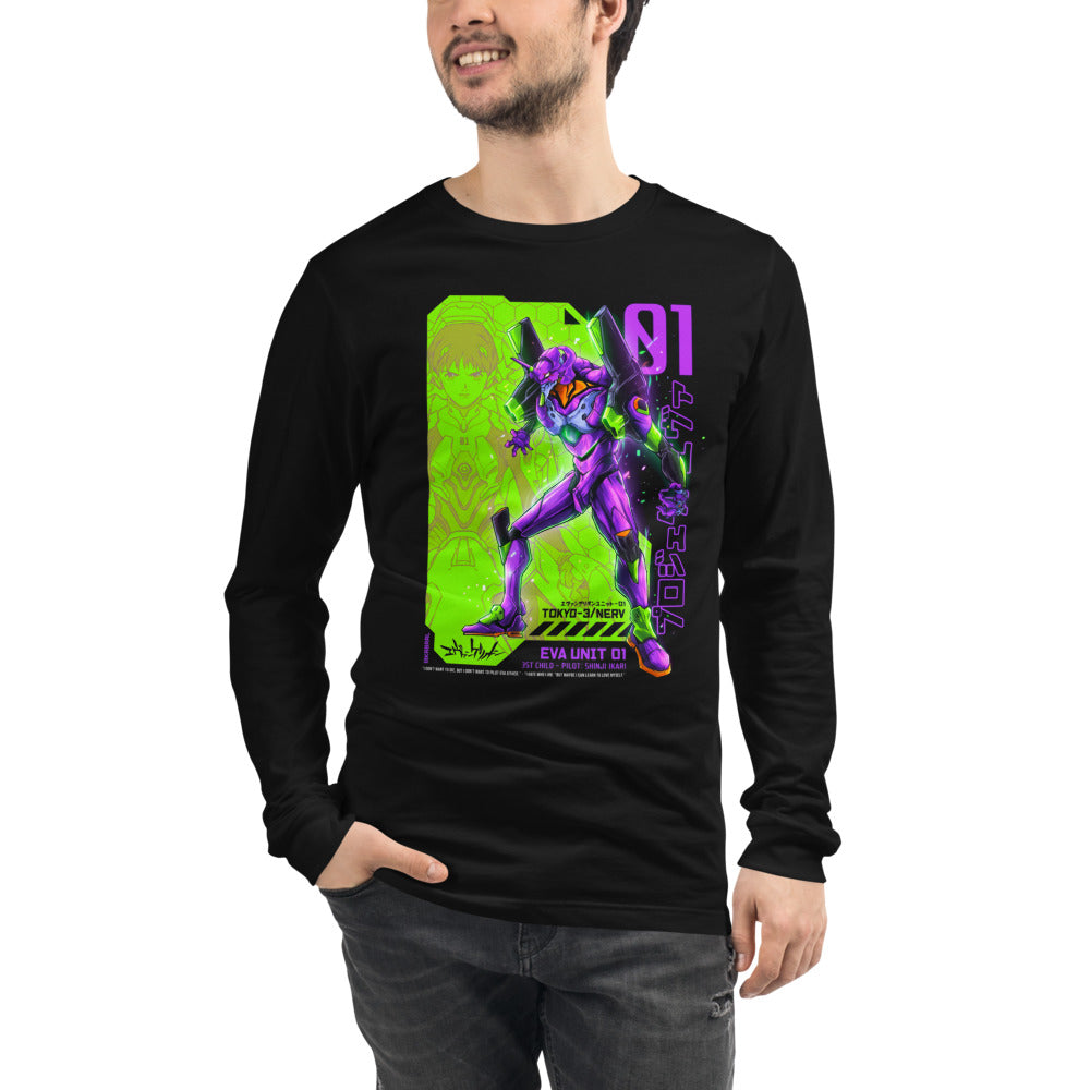 Manga Larga Evangelion Eva 01 Shinji Ikari Nerv - Modelo masculino