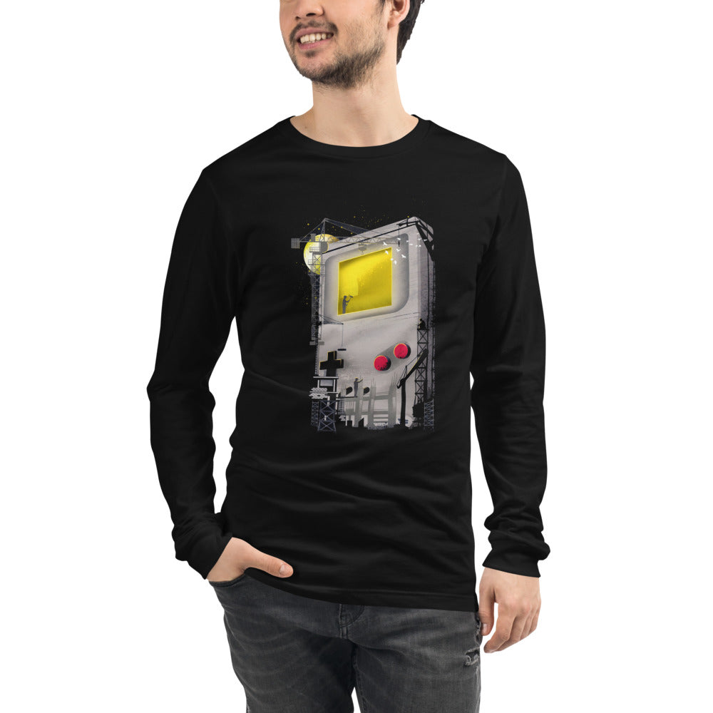Manga Larga Game Boy Under Construction Tower Cranes - Modelo masculino