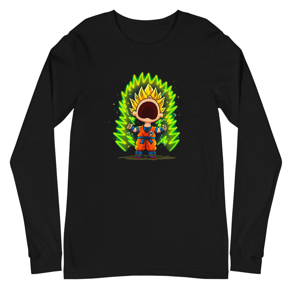 Manga Larga Goku Super Saiyan Peanuts Scream Green Aura - Plano