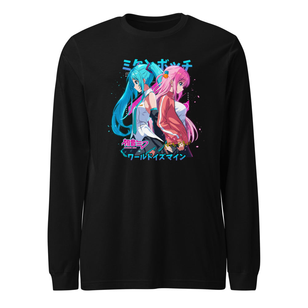 Manga Larga Hatsune Miku Bocchi Back To Back Neon - Frente