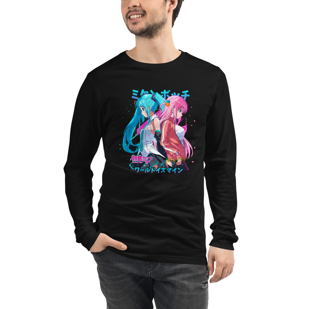 Manga Larga Hatsune Miku Bocchi Back To Back Neon - Modelo masculino