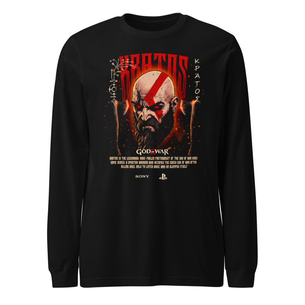 Manga Larga Kratos God Of War Glowing Red Eyes - Frente