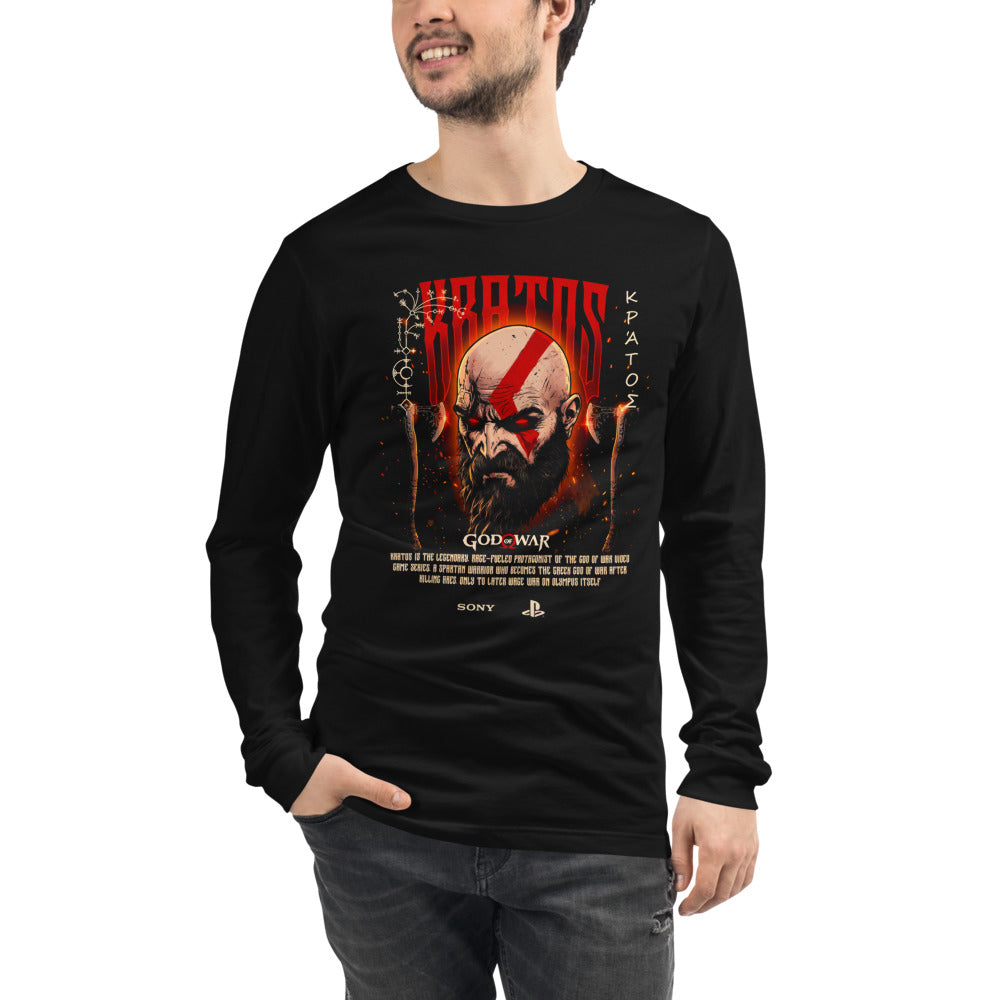 Manga Larga Kratos God Of War Glowing Red Eyes - Modelo masculino