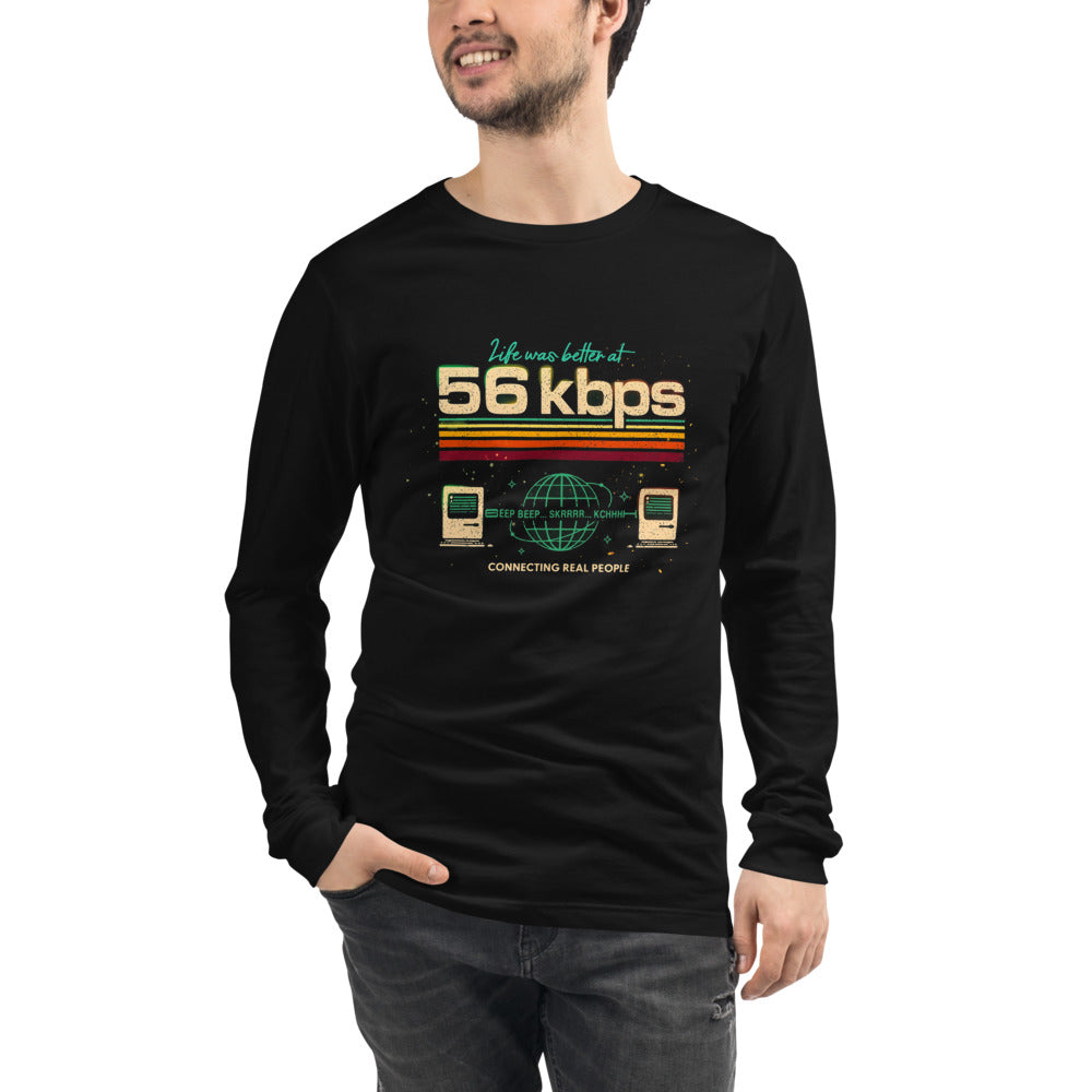 Manga Larga Life Was Better At 56 Kbps - Modelo masculino