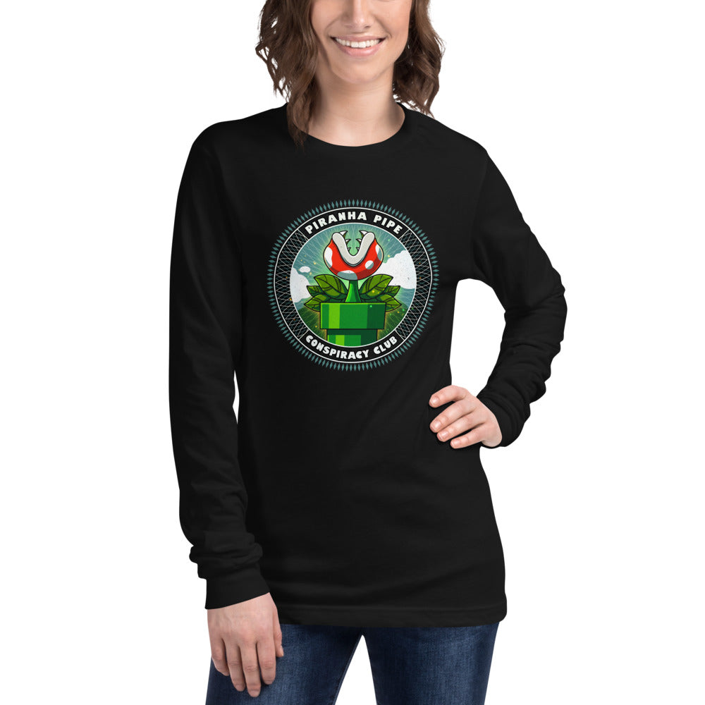 Manga Larga Mario Piranha Pipe Conspiracy Club - Modelo femenina