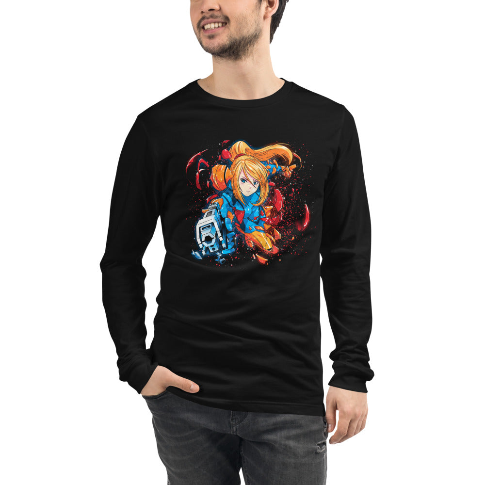 Manga Larga Metroid Samus Arm Cannon Armor Burst - Modelo masculino