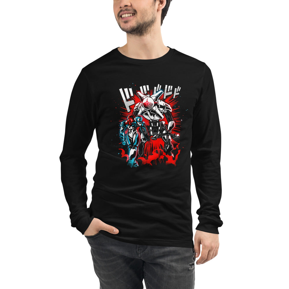 Manga Larga Metroid Samus Vs EMMI Robot Katakana Burst - Modelo masculino