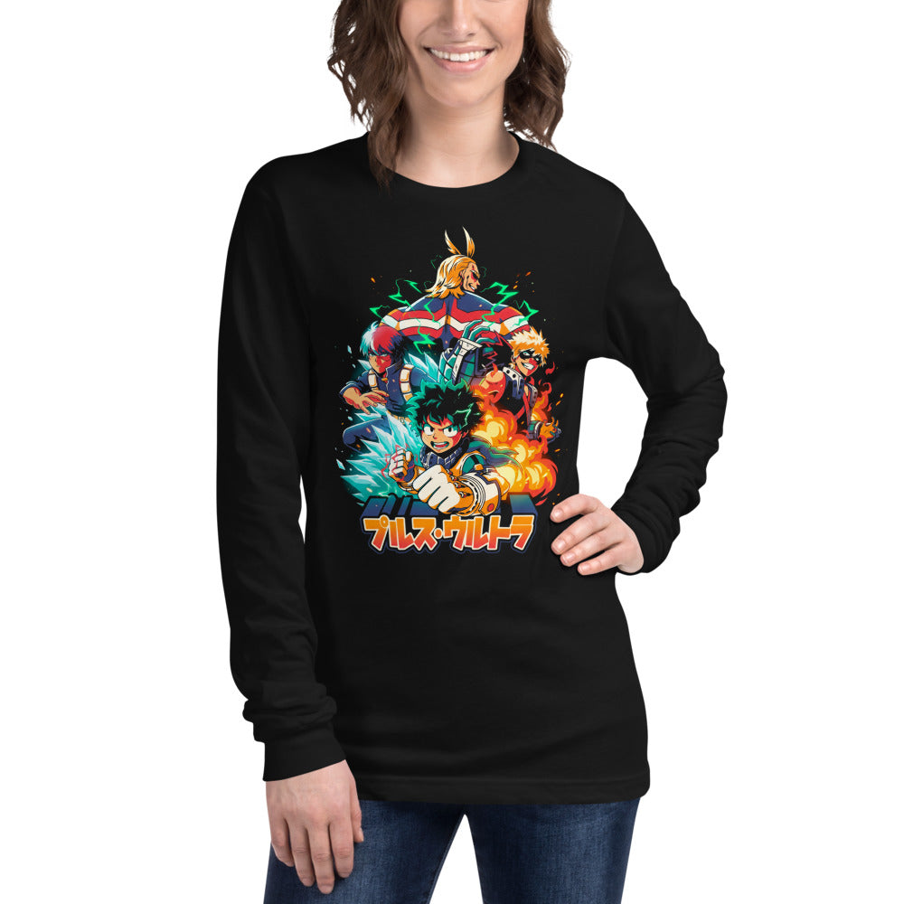 Manga Larga My Hero Academia Plus Ultra Deku Todoroki Bakugo - Modelo femenina
