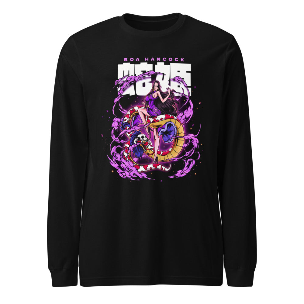 Manga Larga One Piece Boa Hancock Purple Snake Smoke - Frente