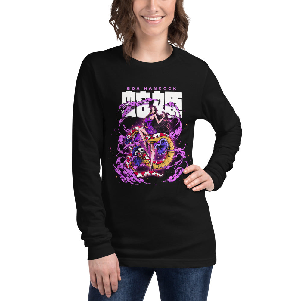 Manga Larga One Piece Boa Hancock Purple Snake Smoke - Modelo femenina