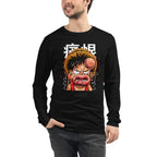 Manga Larga One Piece Luffy Crying Swollen Lips Kanji - Modelo masculino