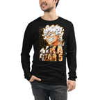 Manga Larga One Piece Luffy Gear 5 Nika Gold Typography - Modelo masculino