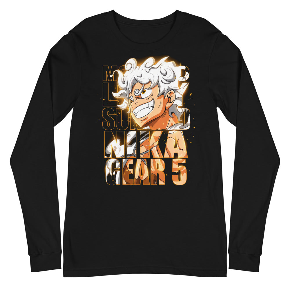 Manga Larga One Piece Luffy Gear 5 Nika Gold Typography - Plano