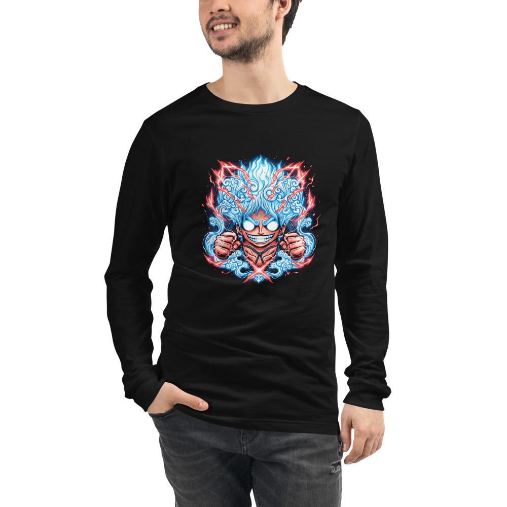 Manga Larga One Piece Luffy Gear 5 Red Lightning - Modelo masculino