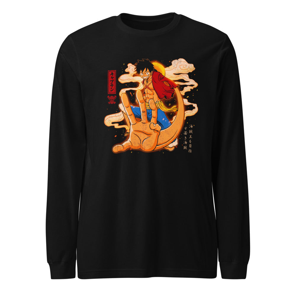 Manga Larga One Piece Luffy Giant Hand Captain Clouds - Frente