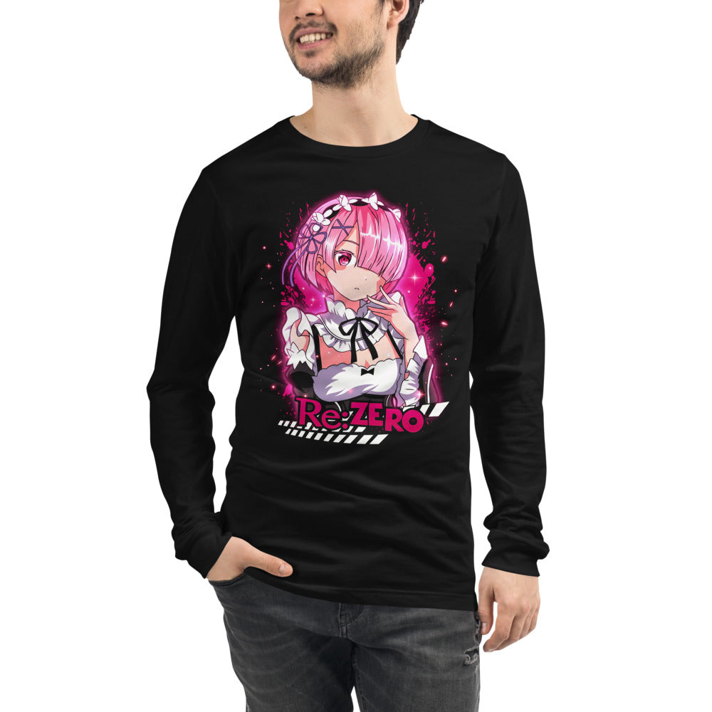 Manga Larga Re Zero Ram Pink Maid Splash - Modelo masculino