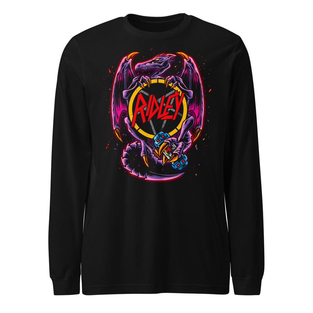 Manga Larga Ridley Metroid Metal Logo Pentagram Dragon - Frente