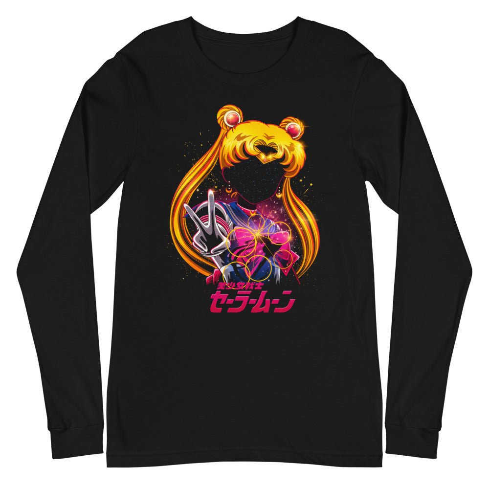 Manga Larga Sailor Moon Galaxy Face Peace Sign - Plano