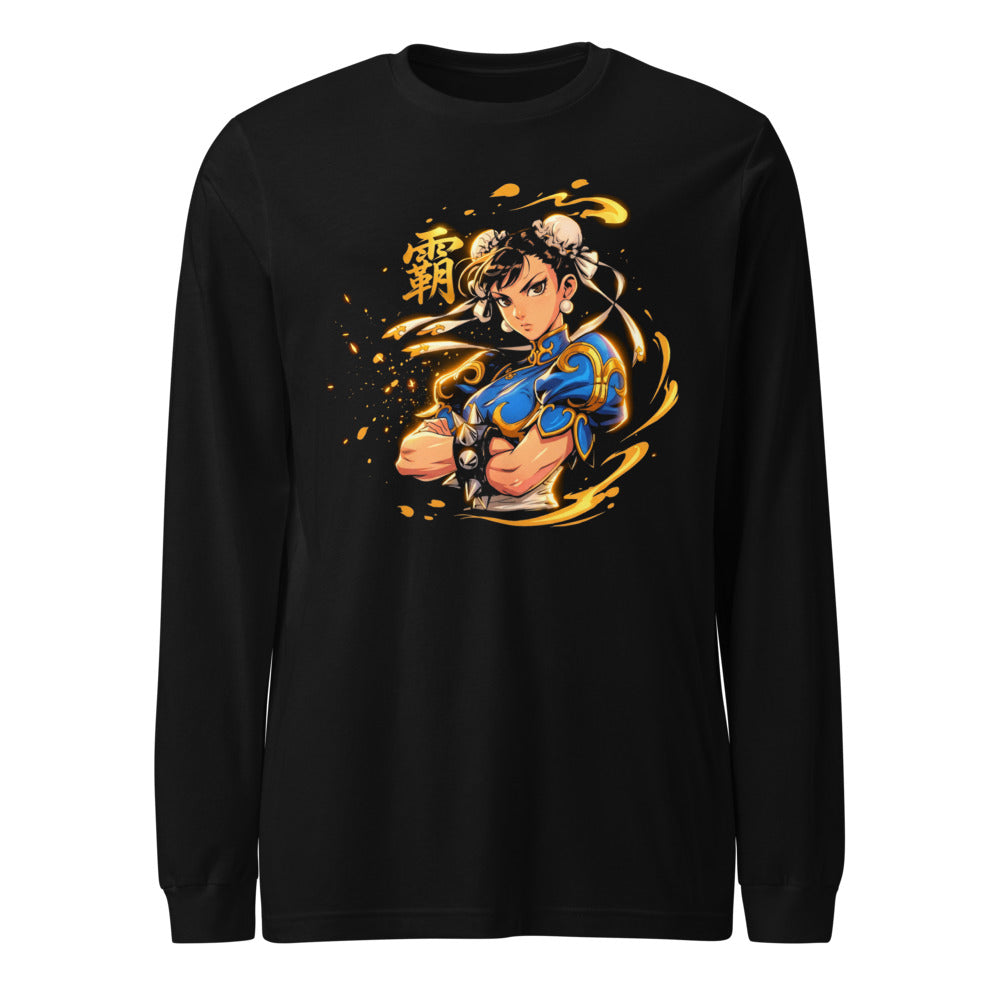 Manga Larga Street Fighter Chun Li Golden Spiked Bracelets - Frente