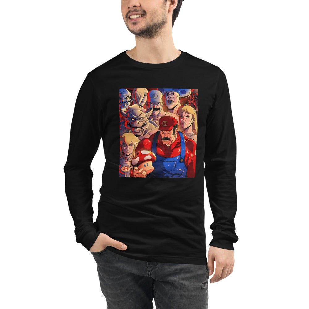 Manga Larga Super Mario Gritty Cast Red Mushroom - Modelo masculino