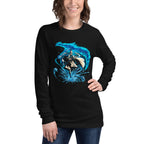 Manga Larga Water Wizard Blue Dragon Splash - Modelo femenina
