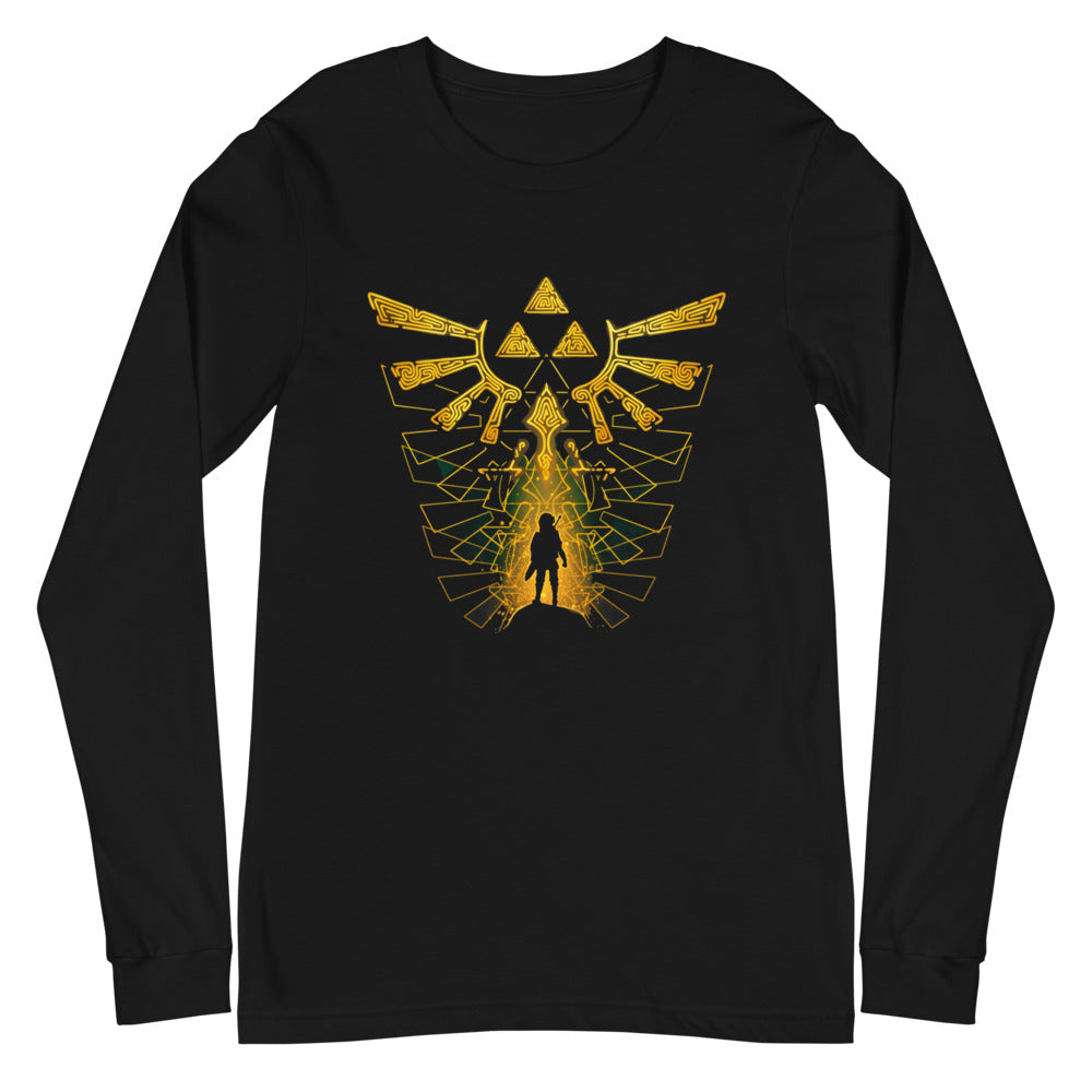 Manga Larga Zelda Link Silhouette Golden Hylian Crest - Plano