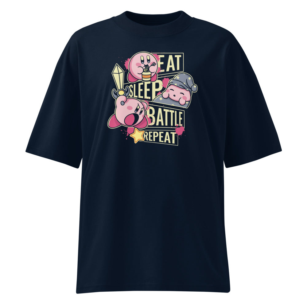 Oversize Eat, Sleep, Battle and Repeat Kirby - Frente fantasma