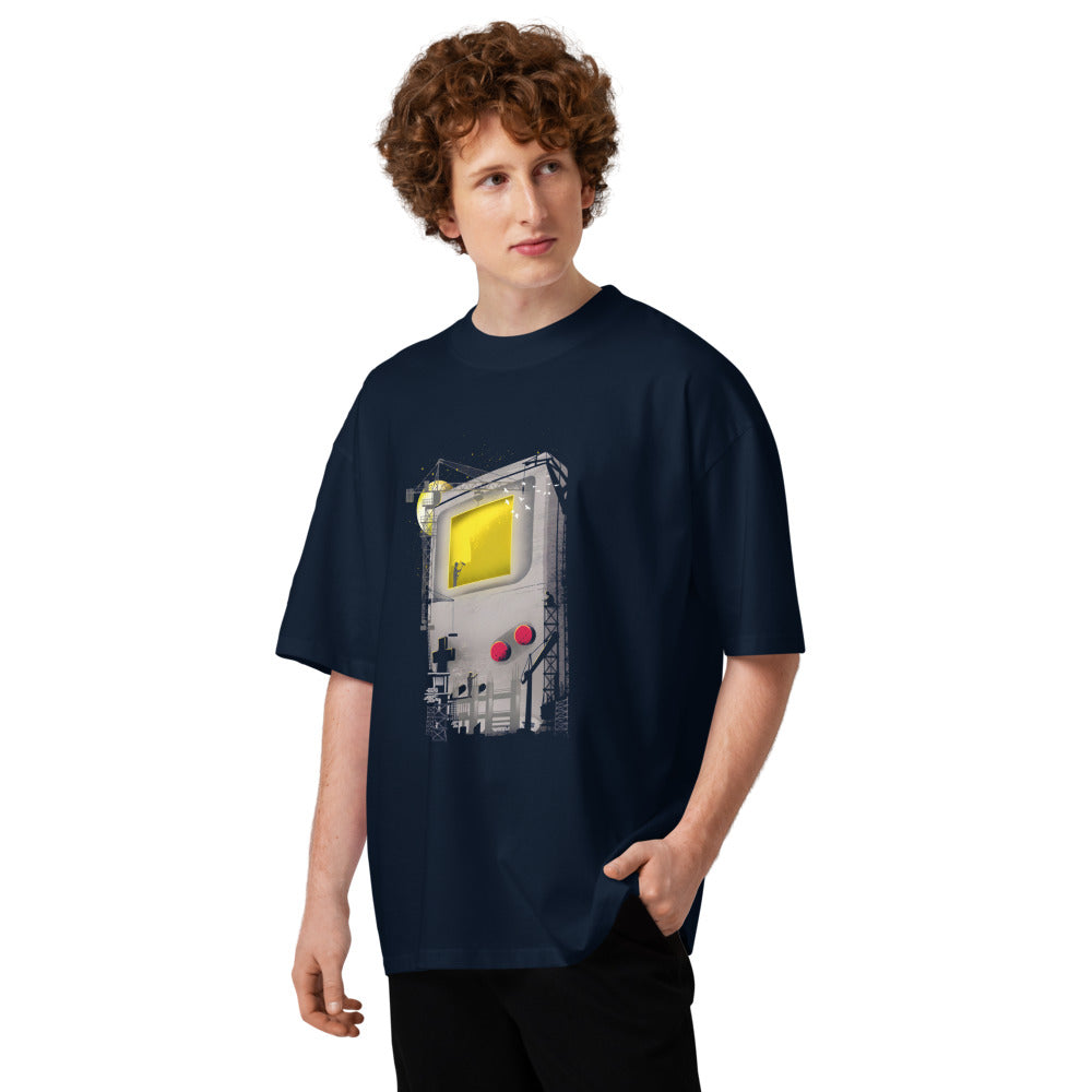 Oversize Game Boy Under Construction Tower Cranes - Modelo masculino