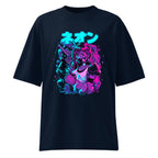 Oversize Neon Gas Mask Girl Cyberpunk Armor - Frente fantasma