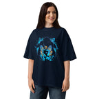 Oversize Sonic Giant Head Gold Rings Lightning - Modelo femenina