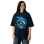 Oversize Water Wizard Blue Dragon Splash - Modelo femenina