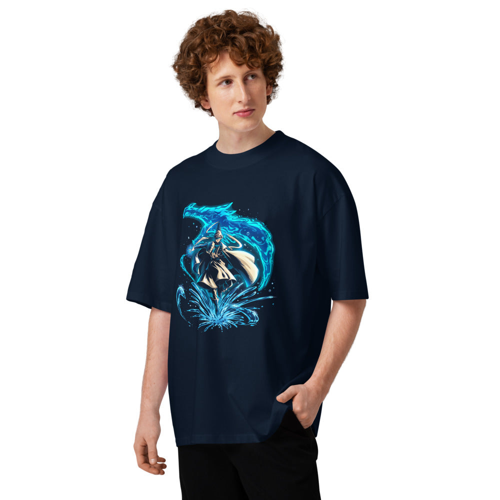 Oversize Water Wizard Blue Dragon Splash - Modelo masculino