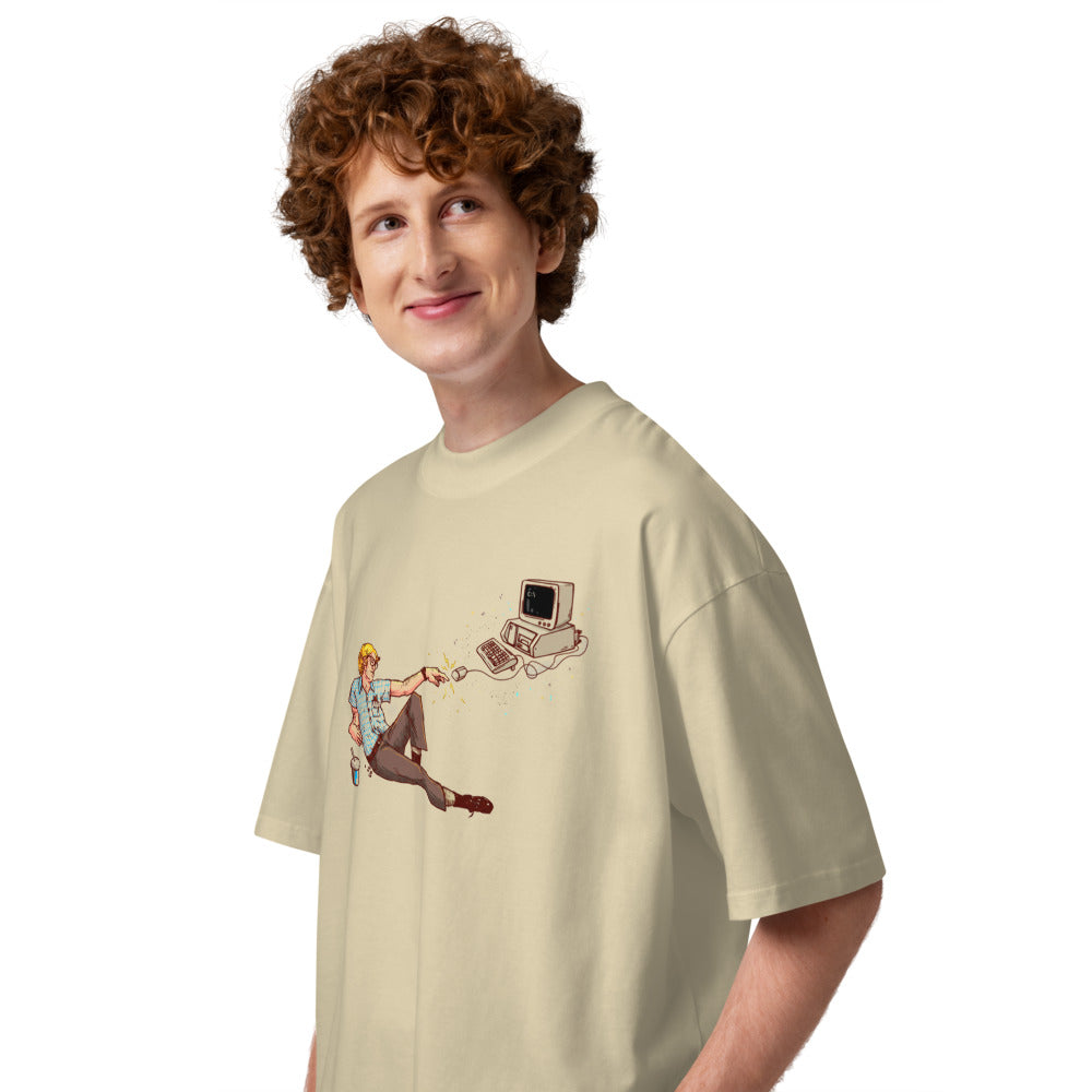 Oversize Creation Of Nerd Retro Computer Mouse - Modelo masculino lateral