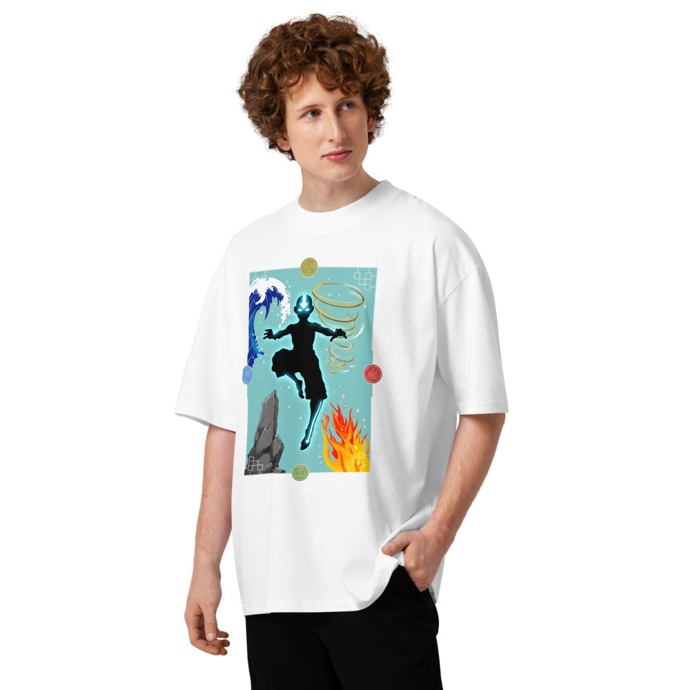 Oversize Avatar Aang Four Elements Silhouette - Modelo masculino