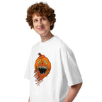 Oversize Halloween Pumpkin Monster Four Eyes - Modelo masculino lateral