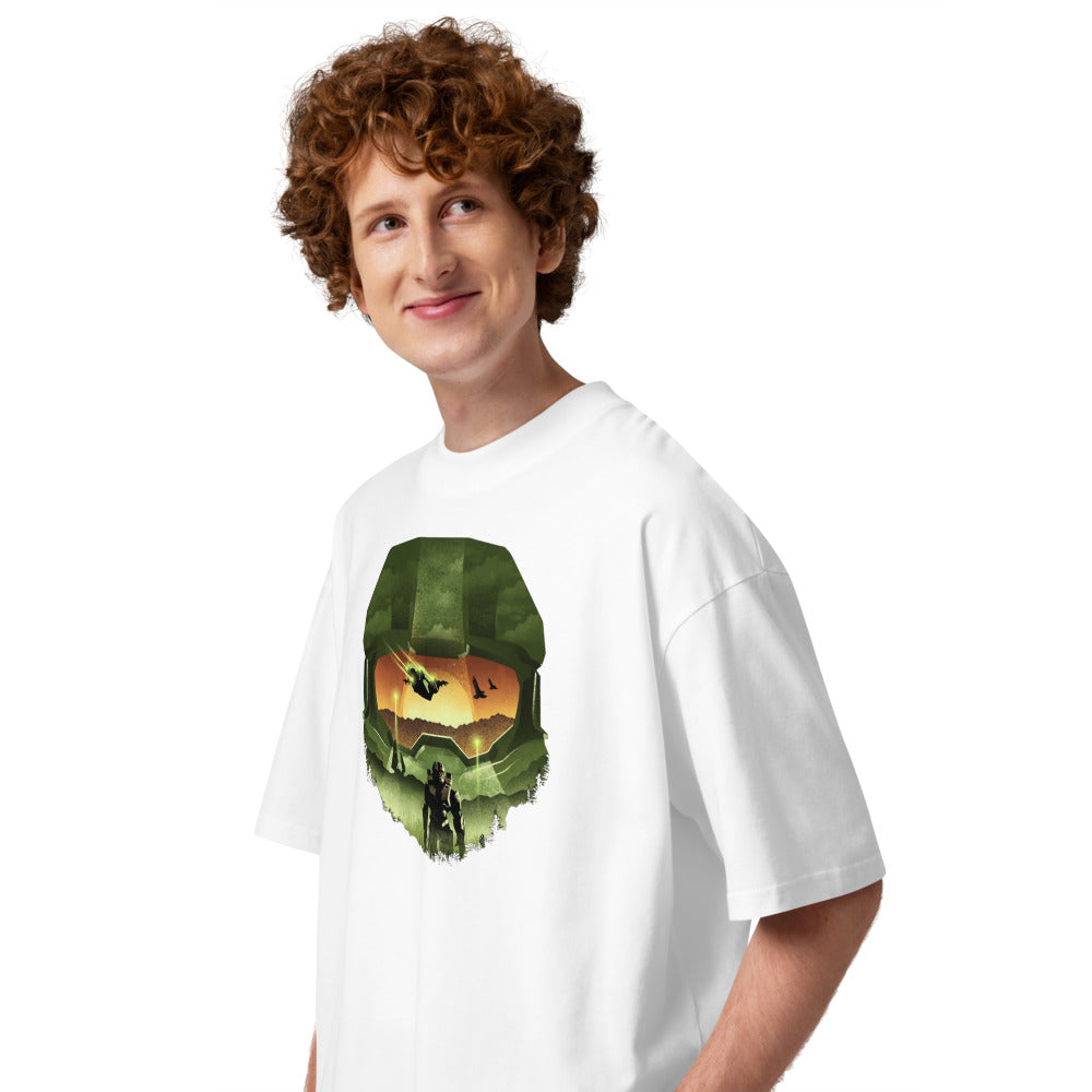 Oversize Halo Infinite Microsoft - Modelo masculino lateral