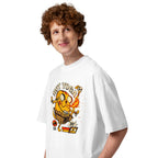 Oversize Jake Adventure Time Hot Yoga Dhalsim - Modelo masculino lateral