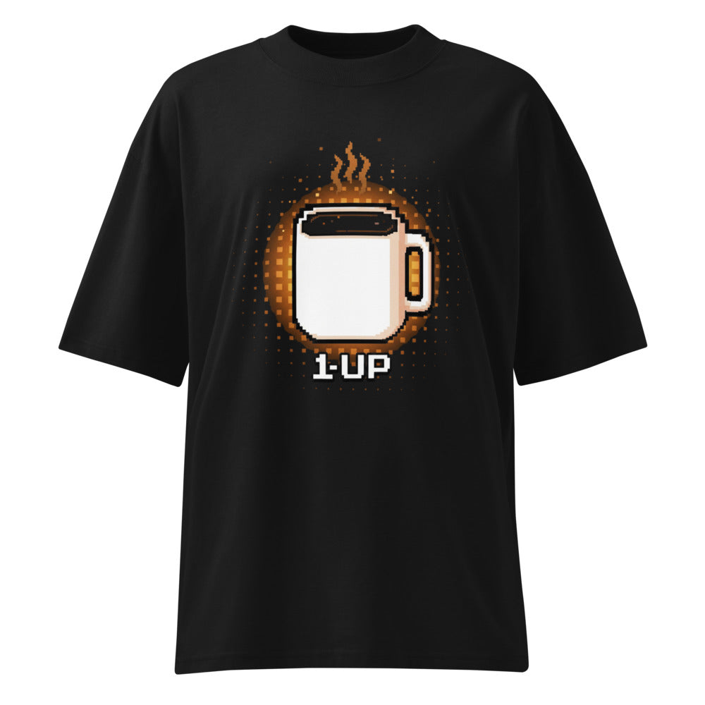 Oversize 1 Up Pixel Coffee Mug Amber Glow - Frente fantasma