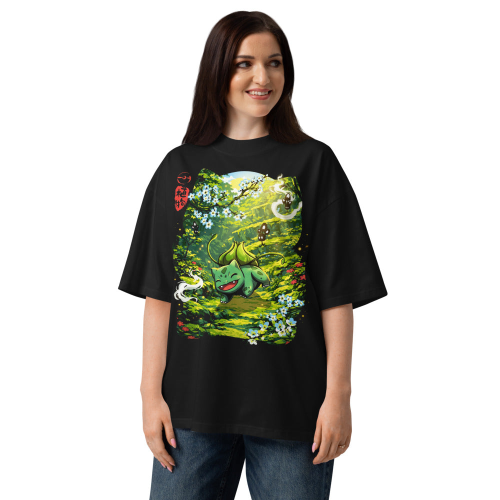 Oversize Bulbasaur Sunlit Blossom Forest - Modelo femenina