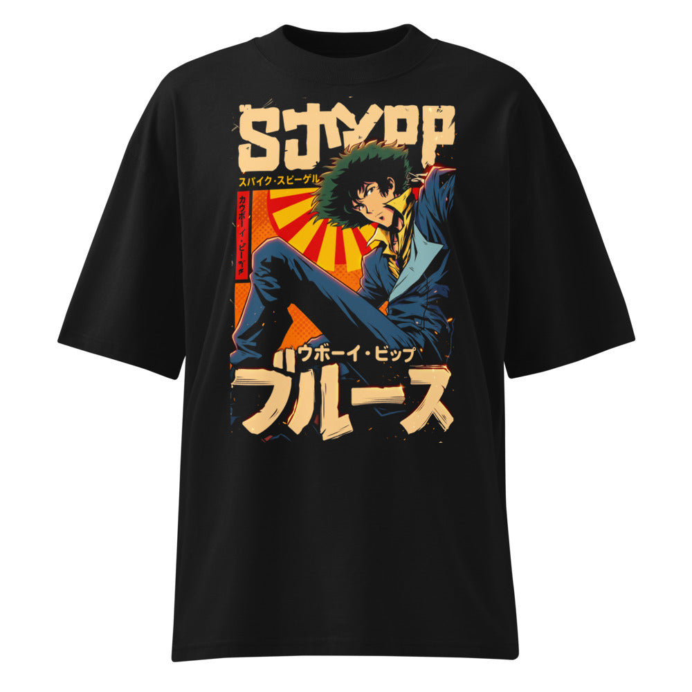 Oversize Cowboy Bebop Spike Spiegel Katakana Blues - Frente fantasma