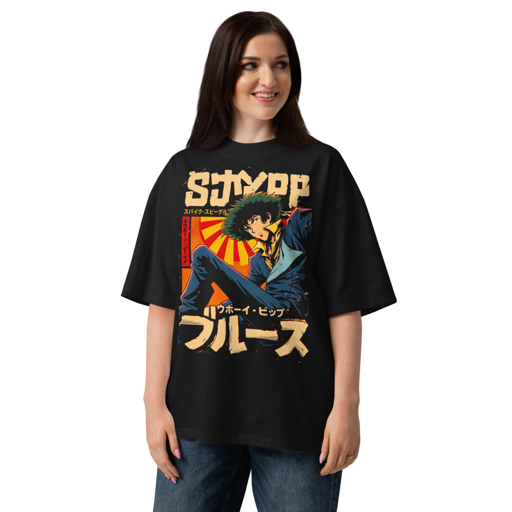 Oversize Cowboy Bebop Spike Spiegel Katakana Blues - Modelo femenina