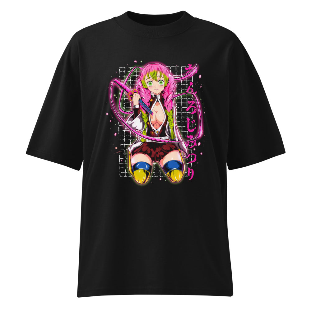 Oversize Demon Slayer Mitsuri Kanroji Neon Pink Glow - Frente fantasma