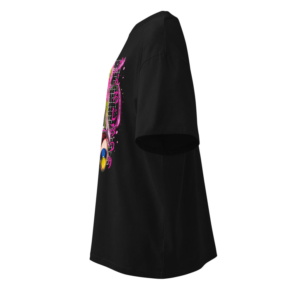 Oversize Demon Slayer Mitsuri Kanroji Neon Pink Glow - Lateral fantasma