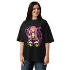 Oversize Demon Slayer Mitsuri Kanroji Neon Pink Glow - Modelo femenina