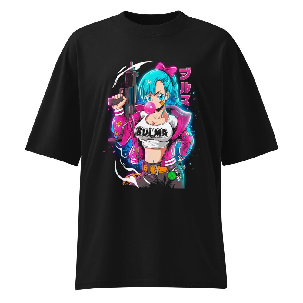 Oversize Dragon Ball Bulma Neon Bubble Gum Jacket - Frente fantasma