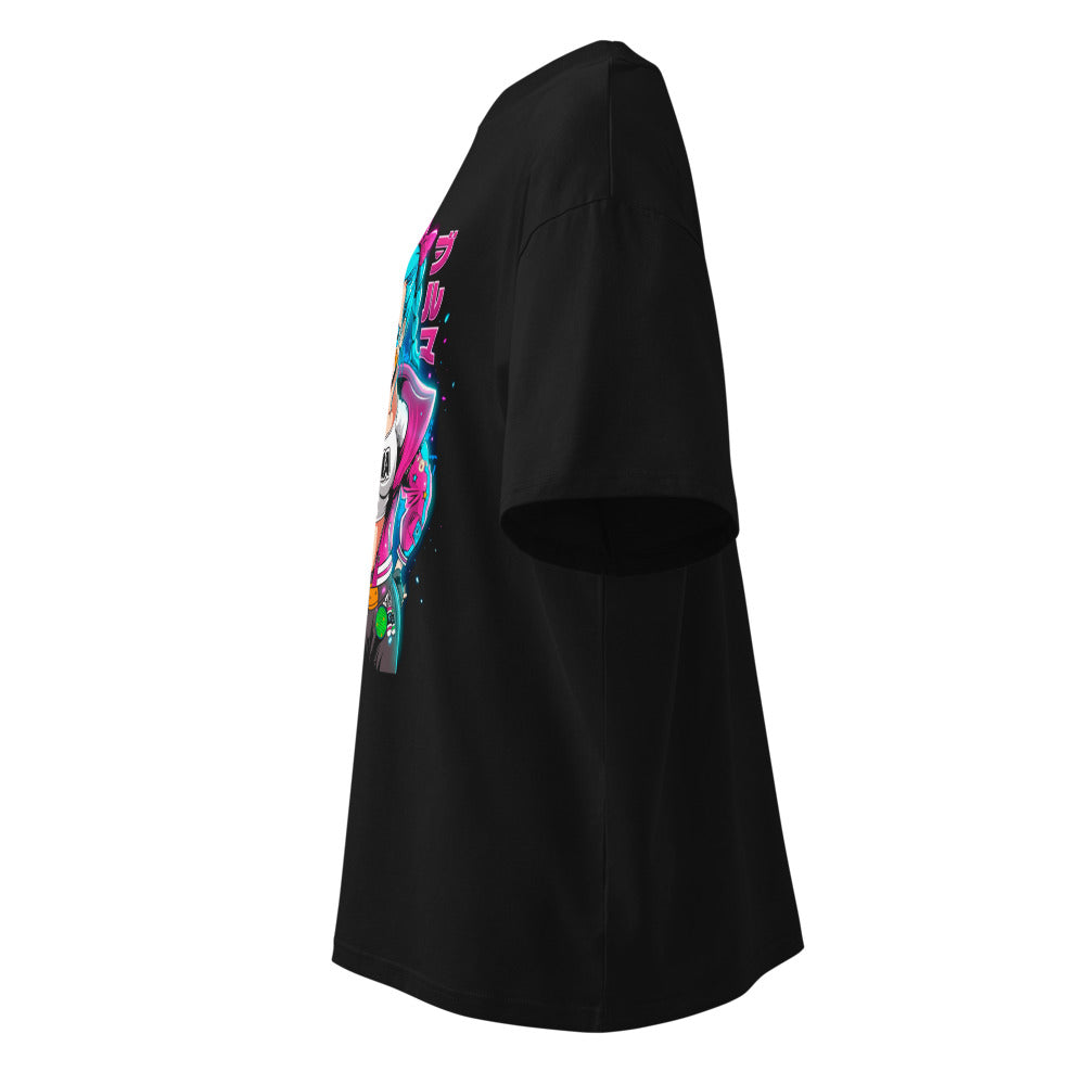 Oversize Dragon Ball Bulma Neon Bubble Gum Jacket - Lateral fantasma