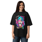 Oversize Dragon Ball Bulma Neon Bubble Gum Jacket - Modelo femenina