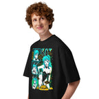Oversize Dragon Ball Bulma Neon Panels Dragon Radar - Modelo masculino lateral
